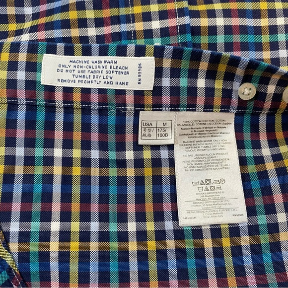 Brooks Brothers Men’s Shirt Medium Supima Cotton Plaid Long Sleeve Non-Iron - Picture 15 of 16
